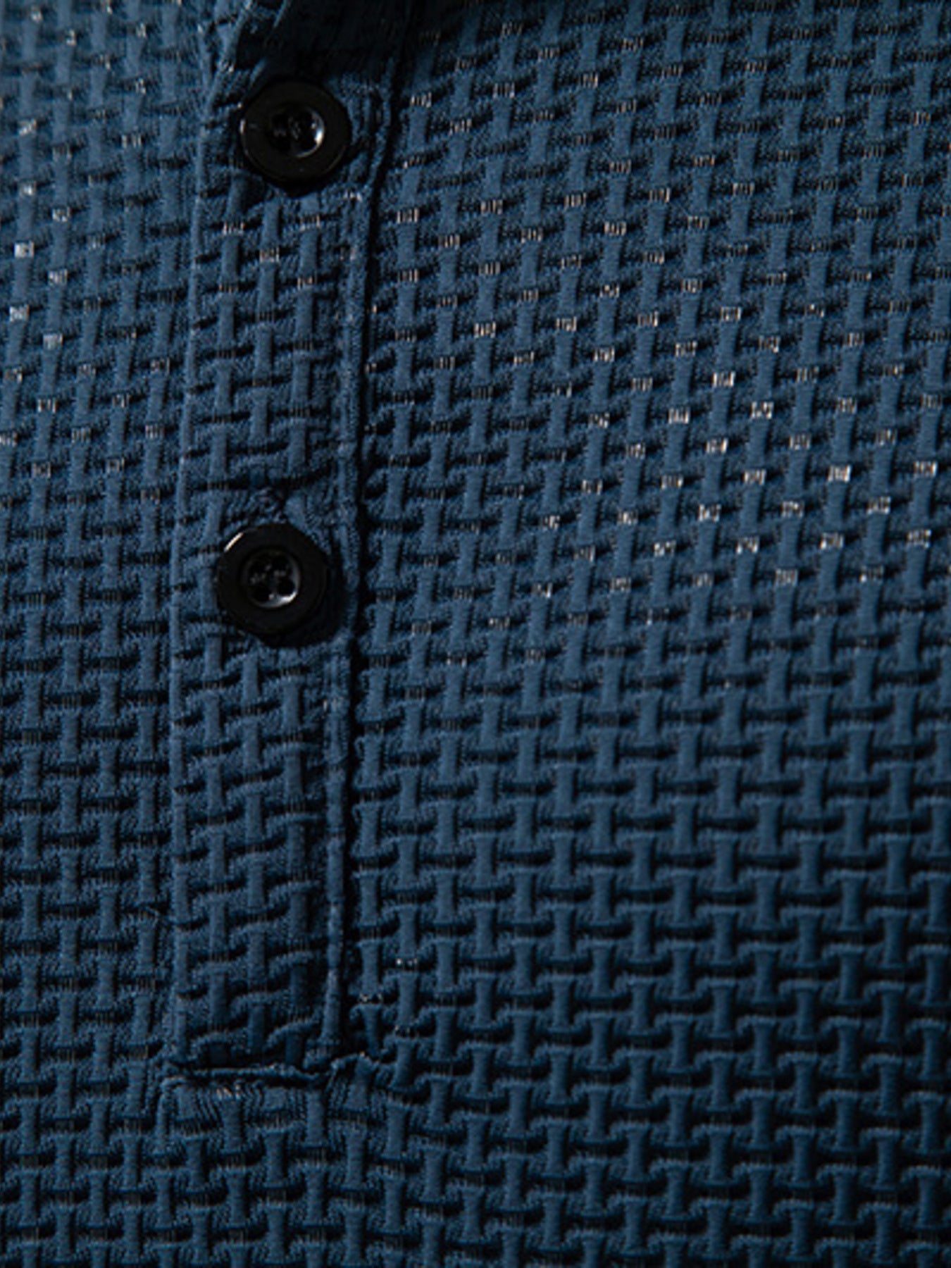 Men's Textured Henley Button Detail T-Shirt - cas7m