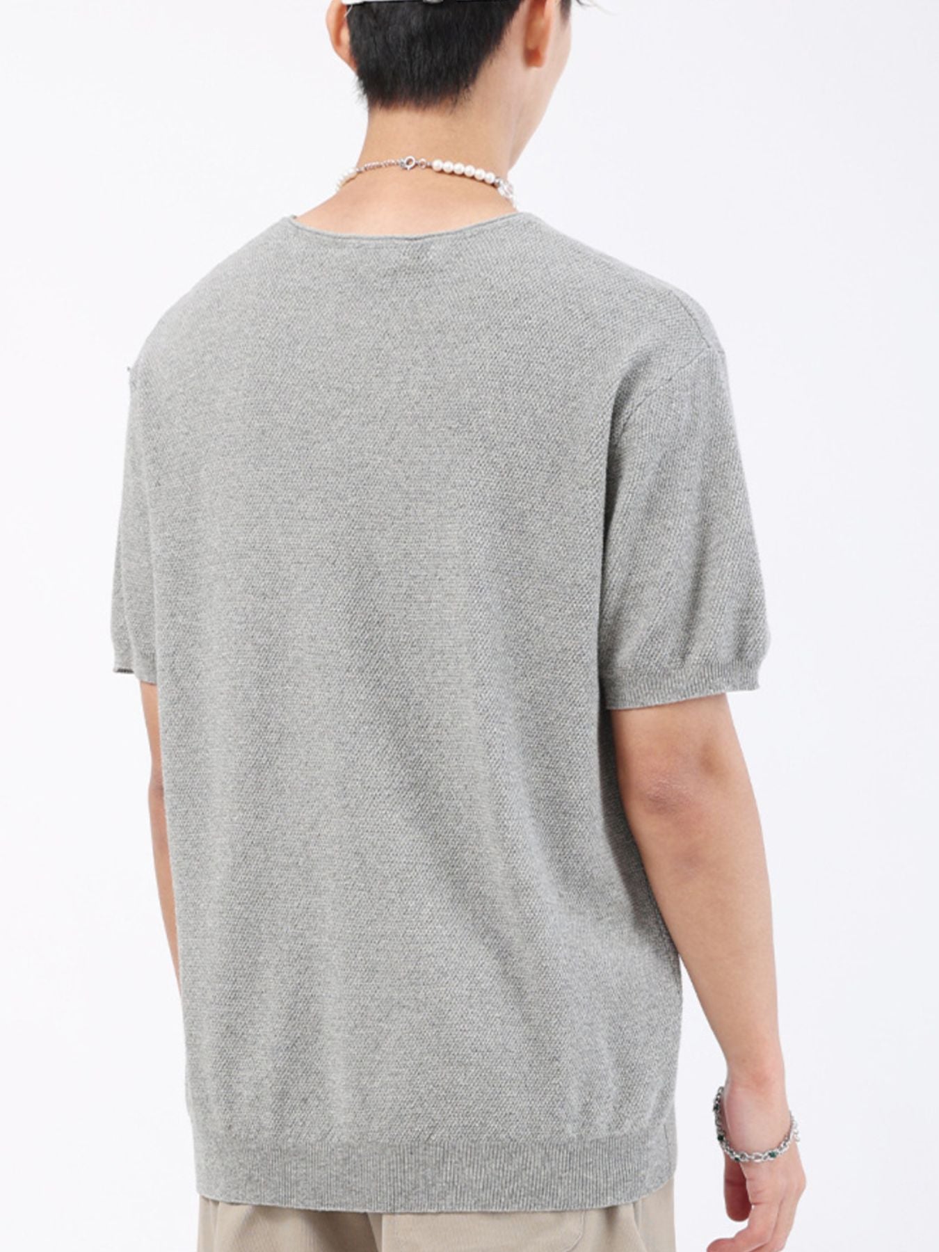 Men's Plus Size Casual Knit Short Sleeve T-Shirt - cas7m