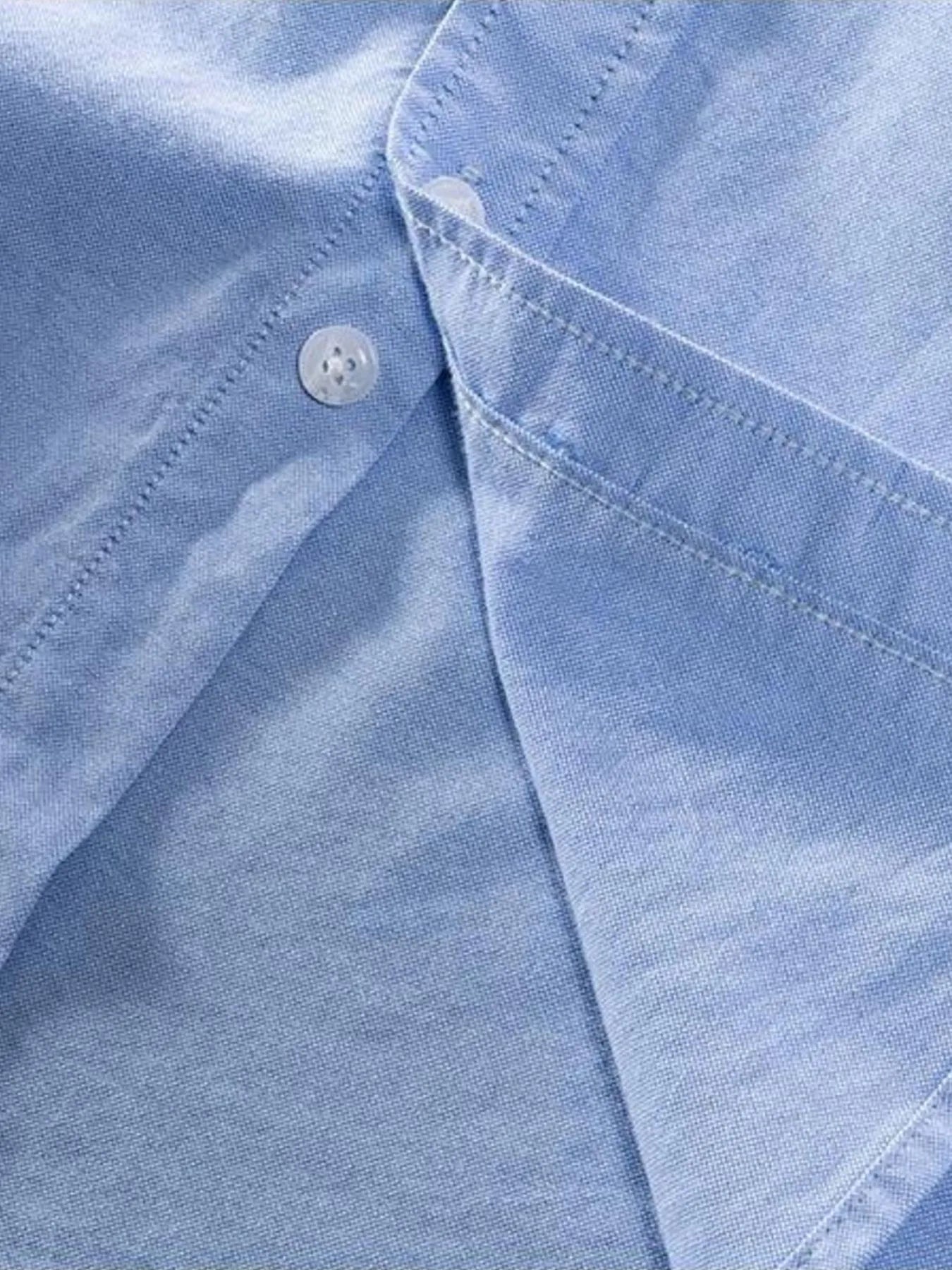 Men's Plus Size Button Up Long Sleeve Shirt - cas7m