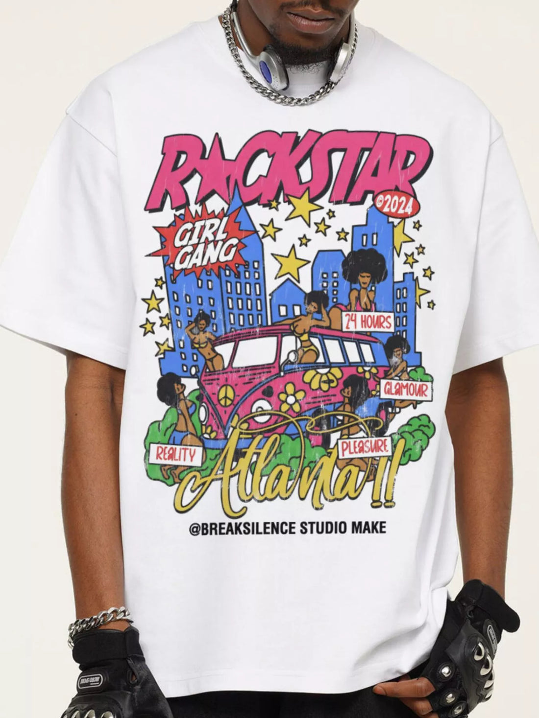Men's Rockstar Graphic Short Sleeve T-Shirt - cas7m