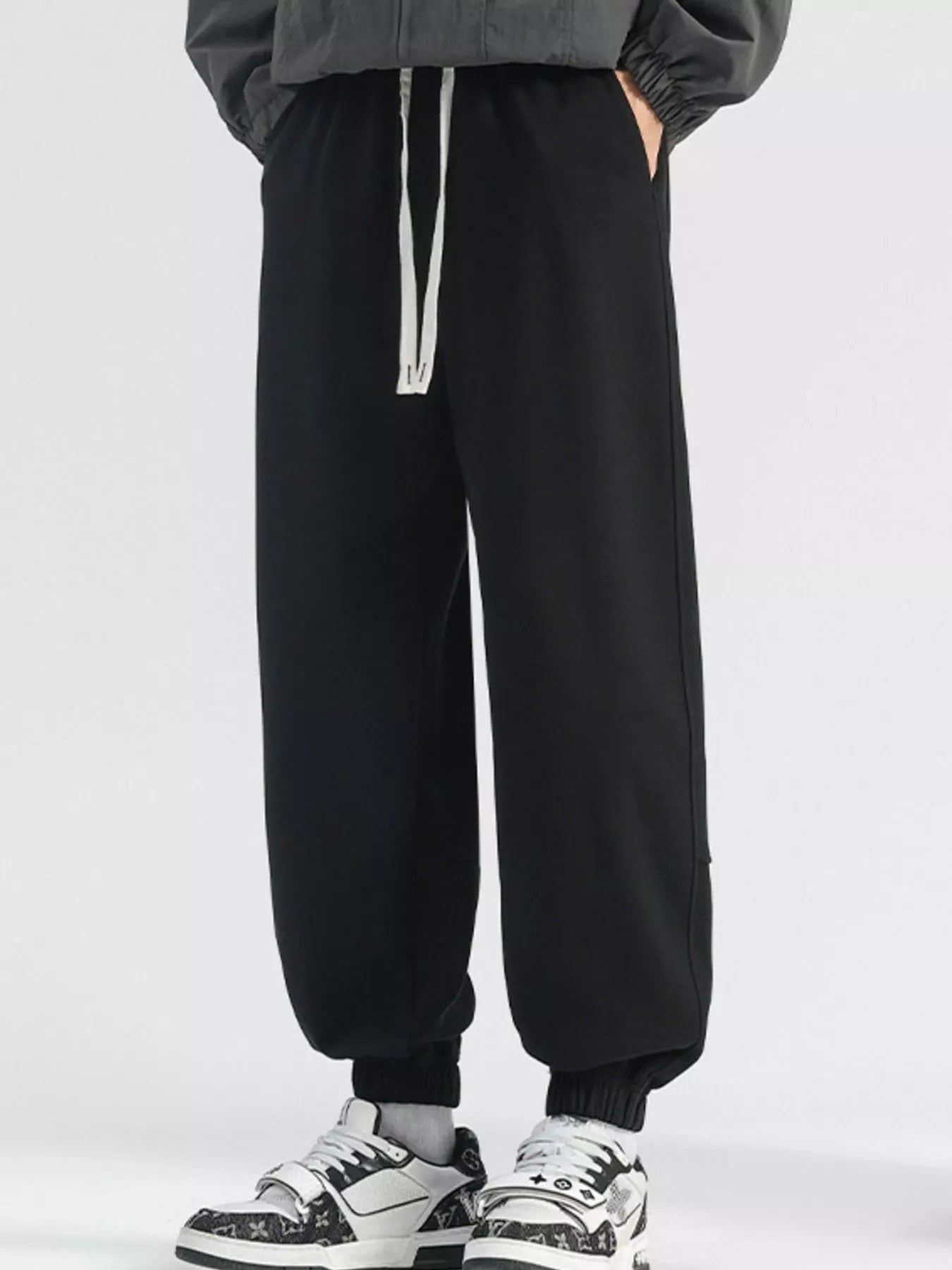 Men's Plus Size Casual Loose Fit Drawstring Pants - cas7m