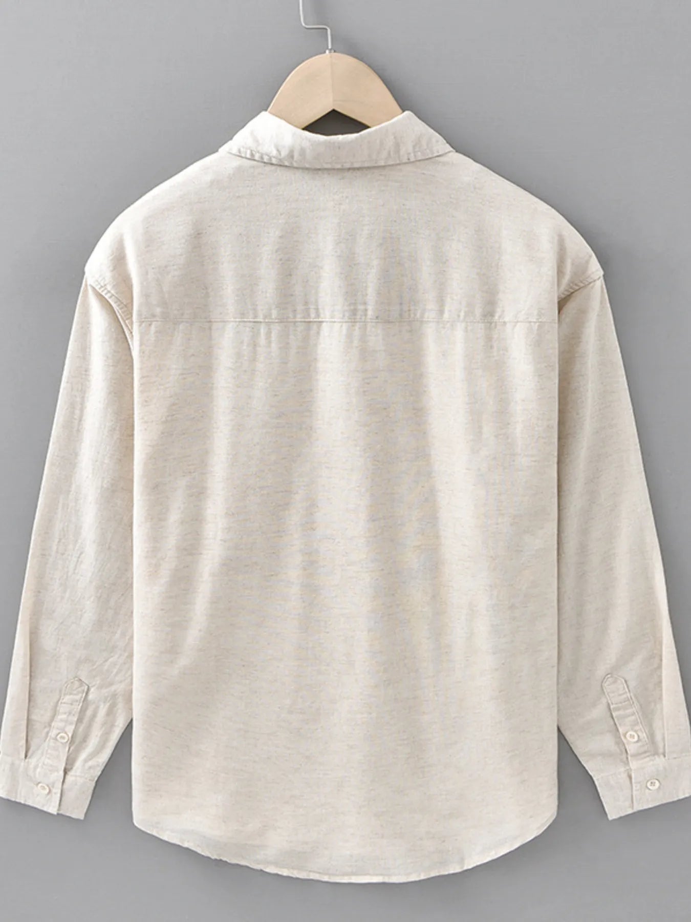 Men's Plus Size Button Up Long Sleeve Shirt - cas7m