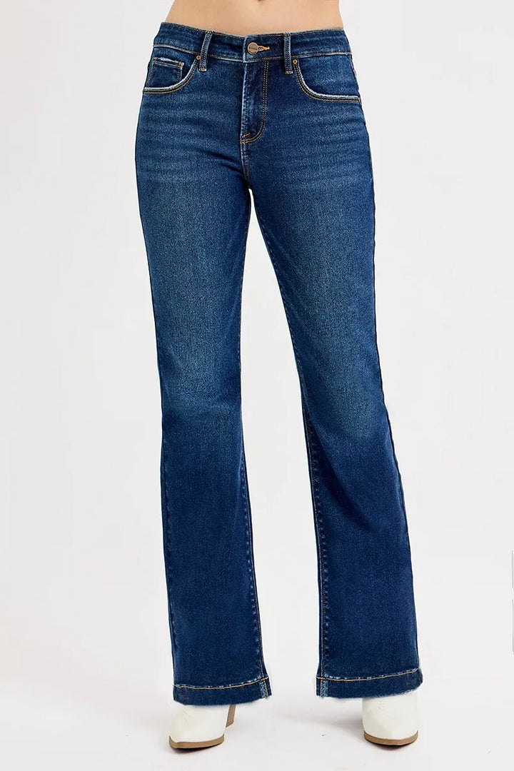 RISEN Full SIze Tummy Control Mid Rise Flare Jeans Plus SIze - cas7m