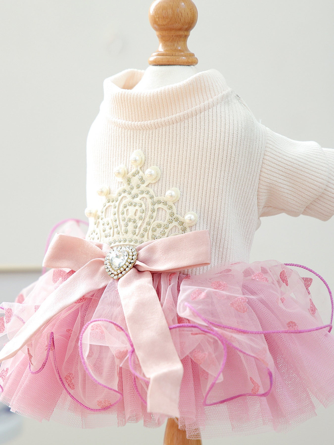 Pearl-Embellished Pet Dress - cas7m