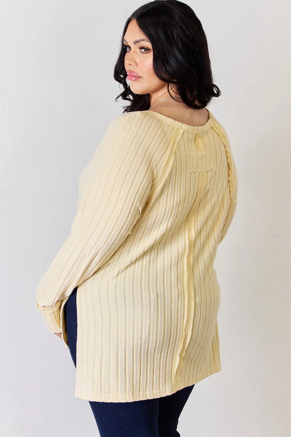 Ribbed Basic Stretch Top – Versatile & Comfy Poly Blend - cas7m