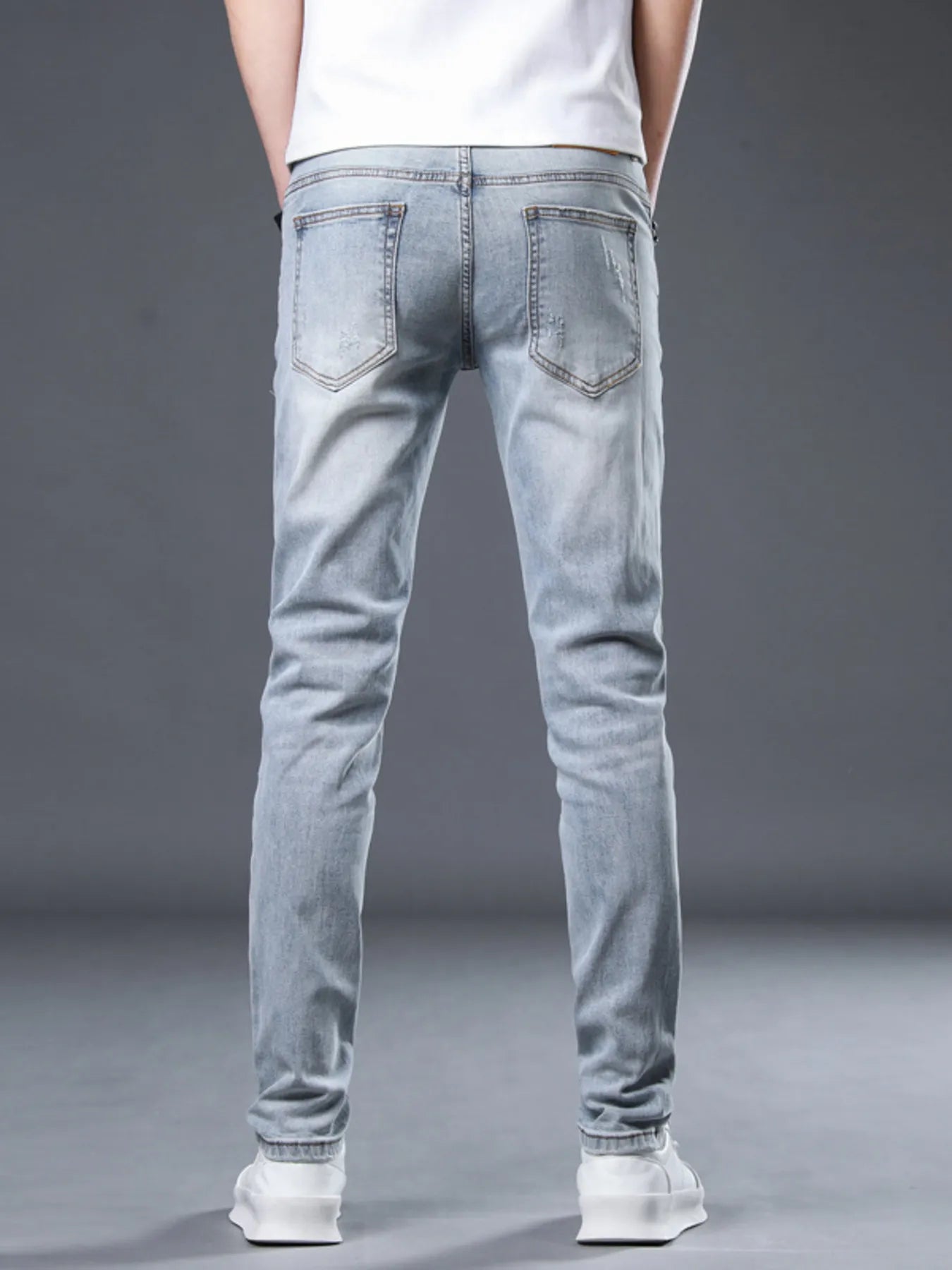 Men's Distressed Slim Fit Jeans - cas7m