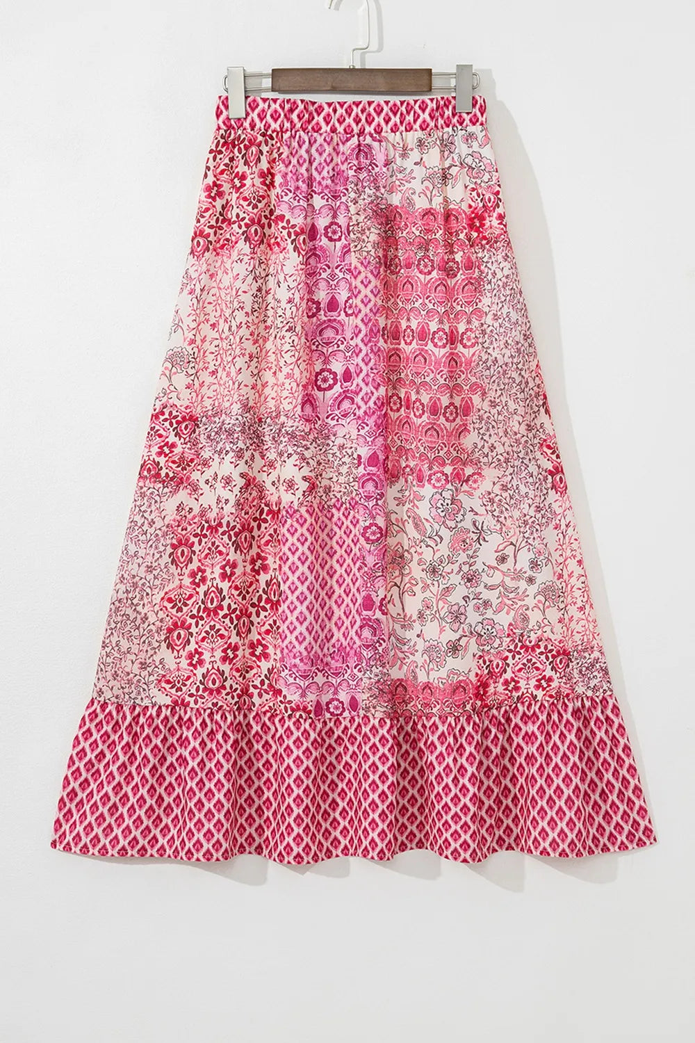 Printed Tassel Drawstring High Waist Maxi Skirt - cas7m