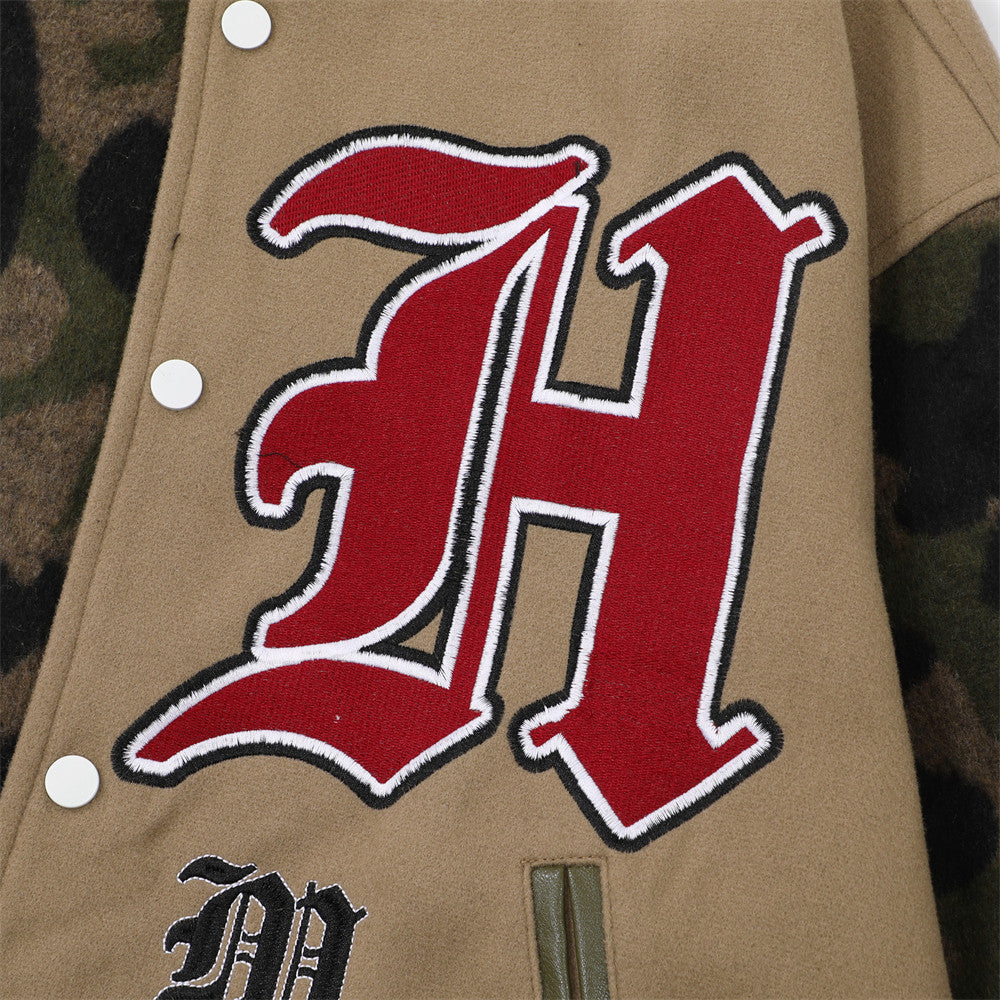 Niche Patchwork Camouflage Baseball Uniform Men's - cas7m