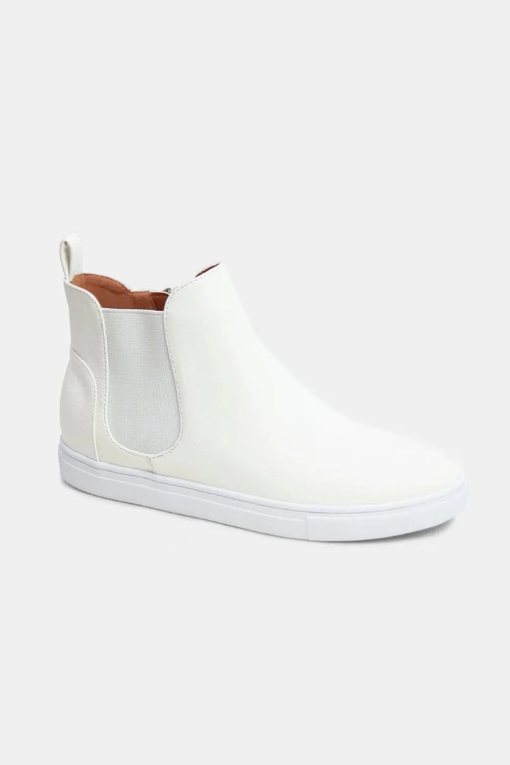 Beast Fashion Faux Suede Elastic Side Panel Sneakers - cas7m