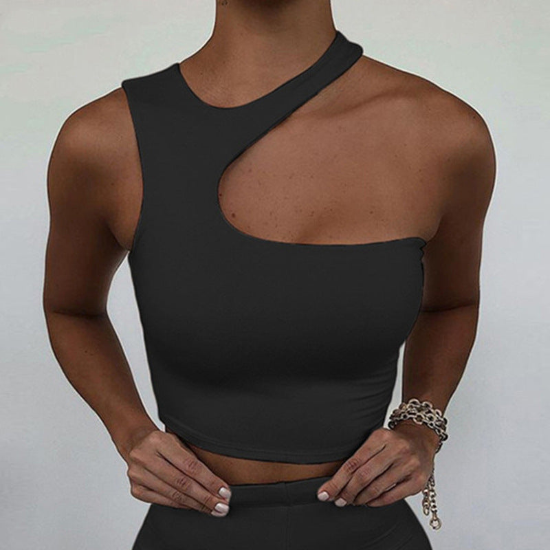 Summer Women's Sexy Asymmetrical Sports Tank Top - cas7m
