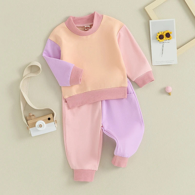 Multicolor Hoodie Long Sleeve Korean Style Leisure Suit - cas7m