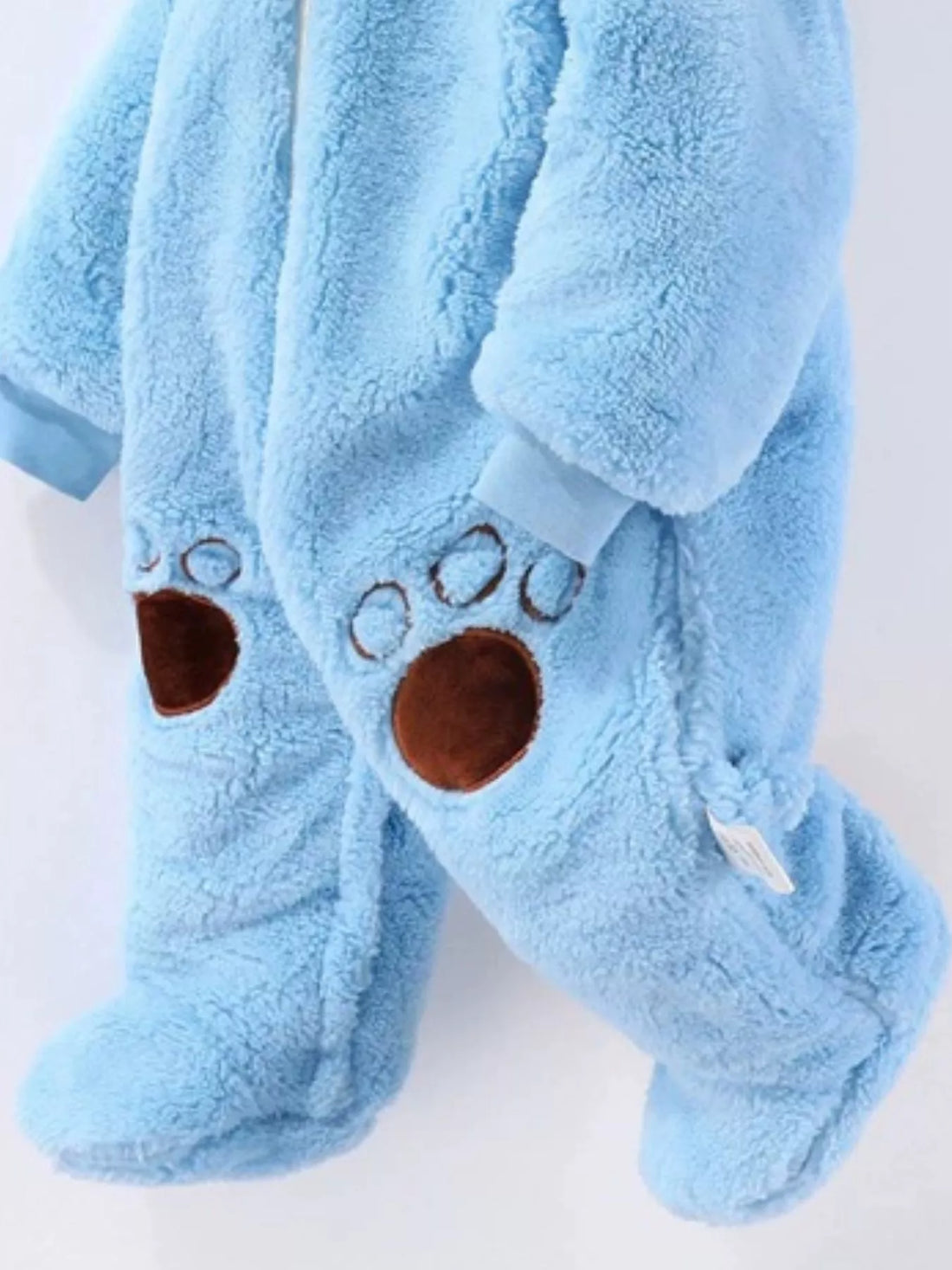 Children's Cozy Bear Hooded Fleece One-Piece - cas7m
