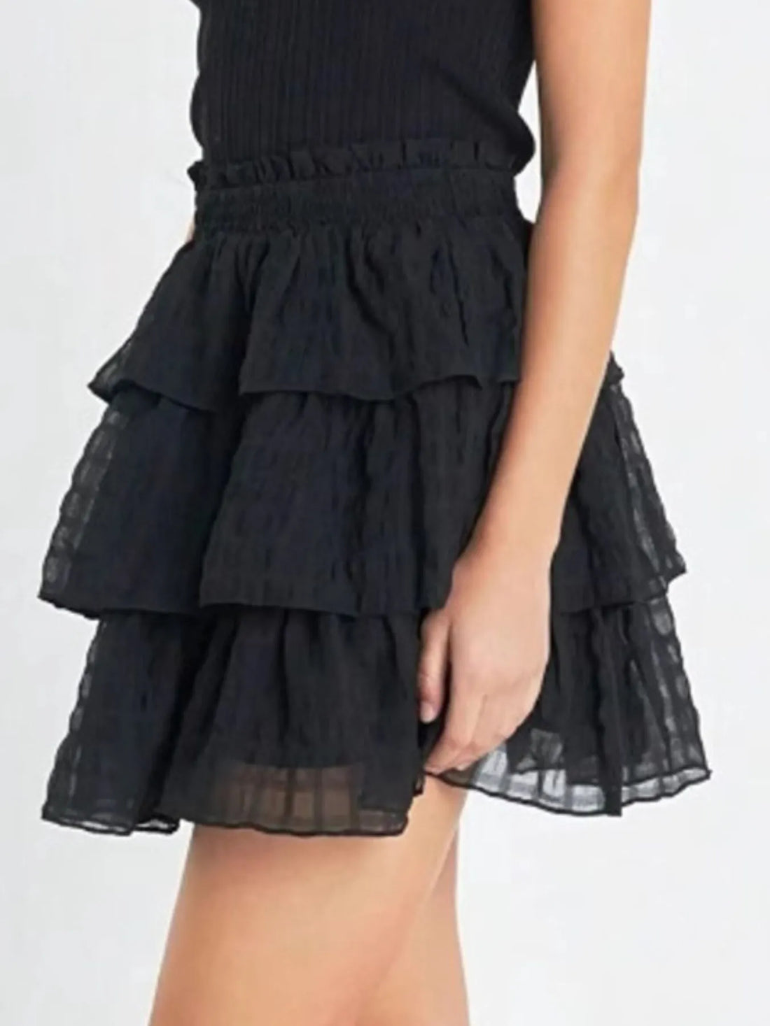 Ruffle Layered Mini Skirt - cas7m