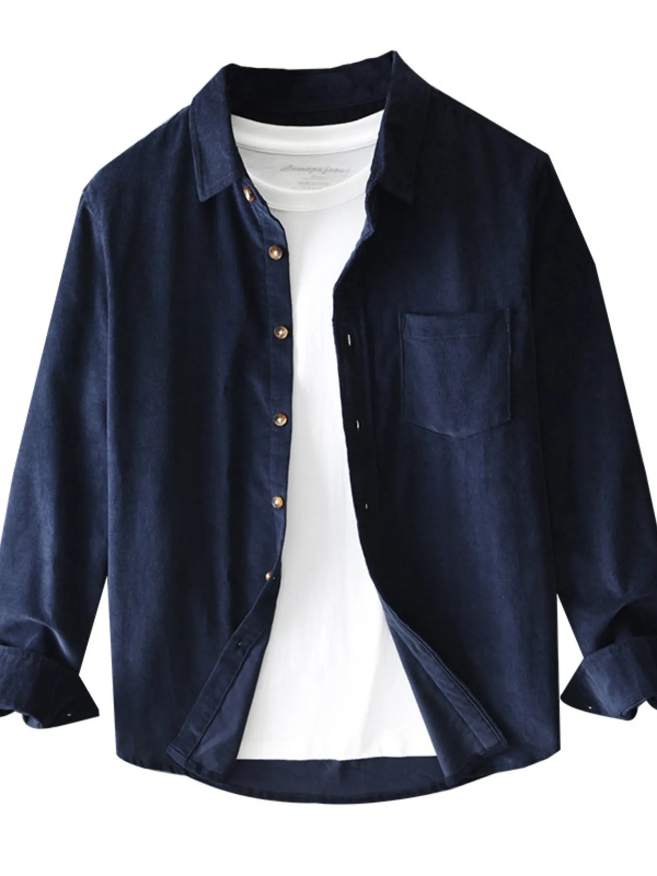 Men's Plus Size Button Up Long Sleeve Shirt - cas7m