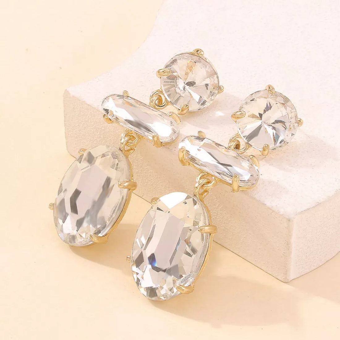 Alloy Geometric Dangle Earrings - cas7m