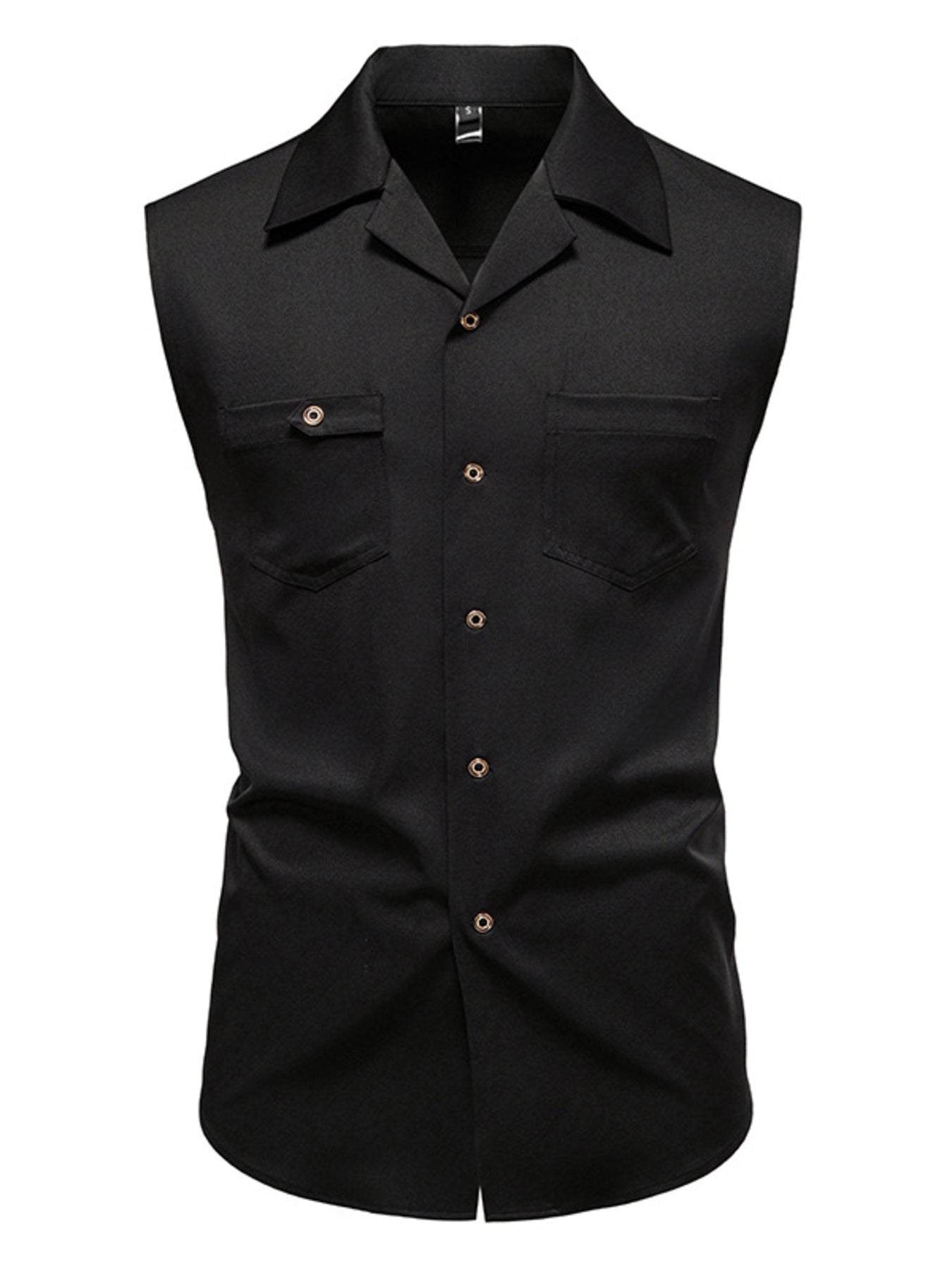 Men's Sleeveless Button-Down Shirt - cas7m