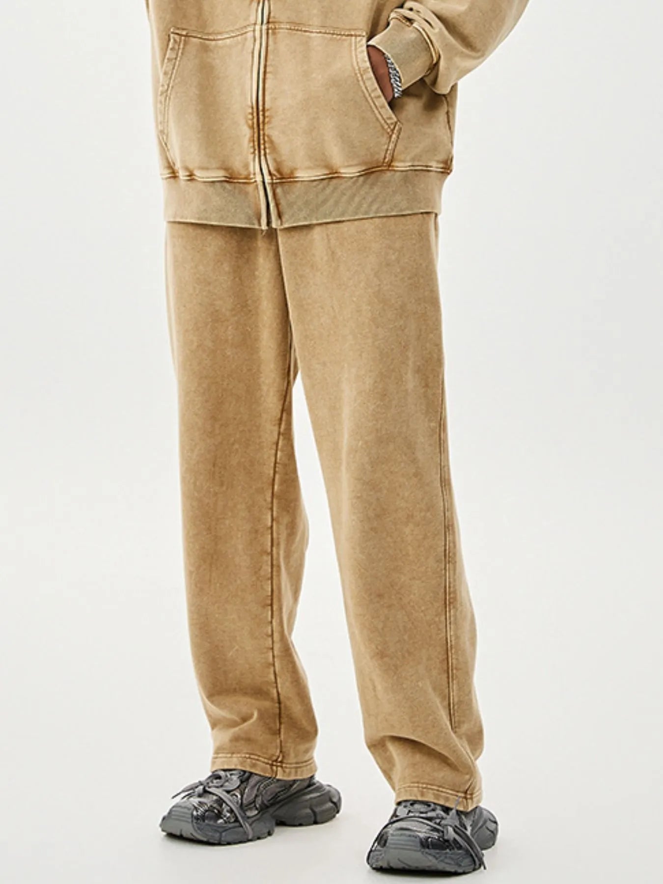 Men's Washed Relaxed Fit Sweatpants - cas7m