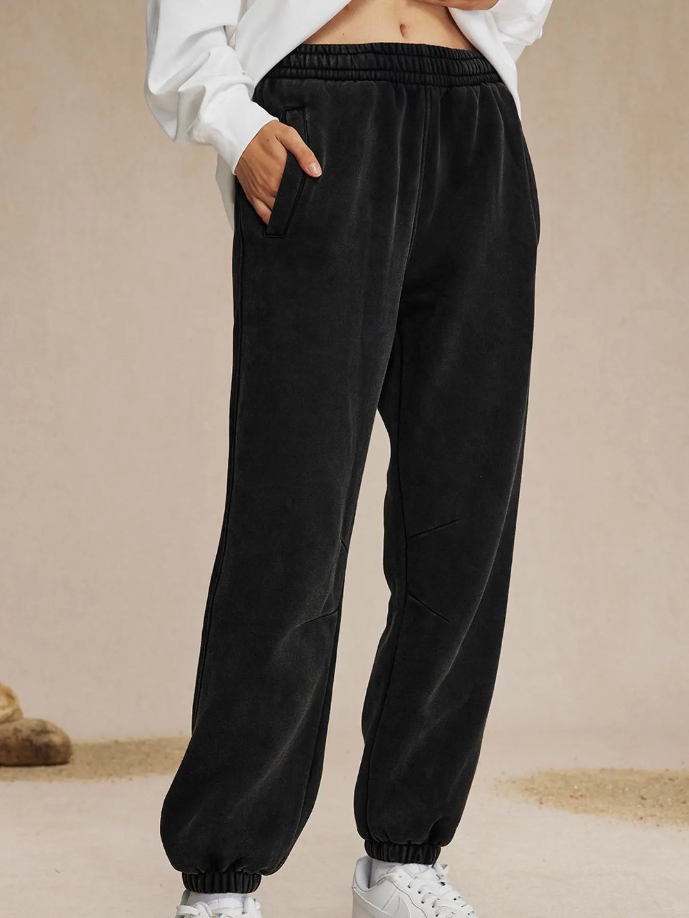 Men's Casual Elastic Waist Cotton Sweatpants - cas7m