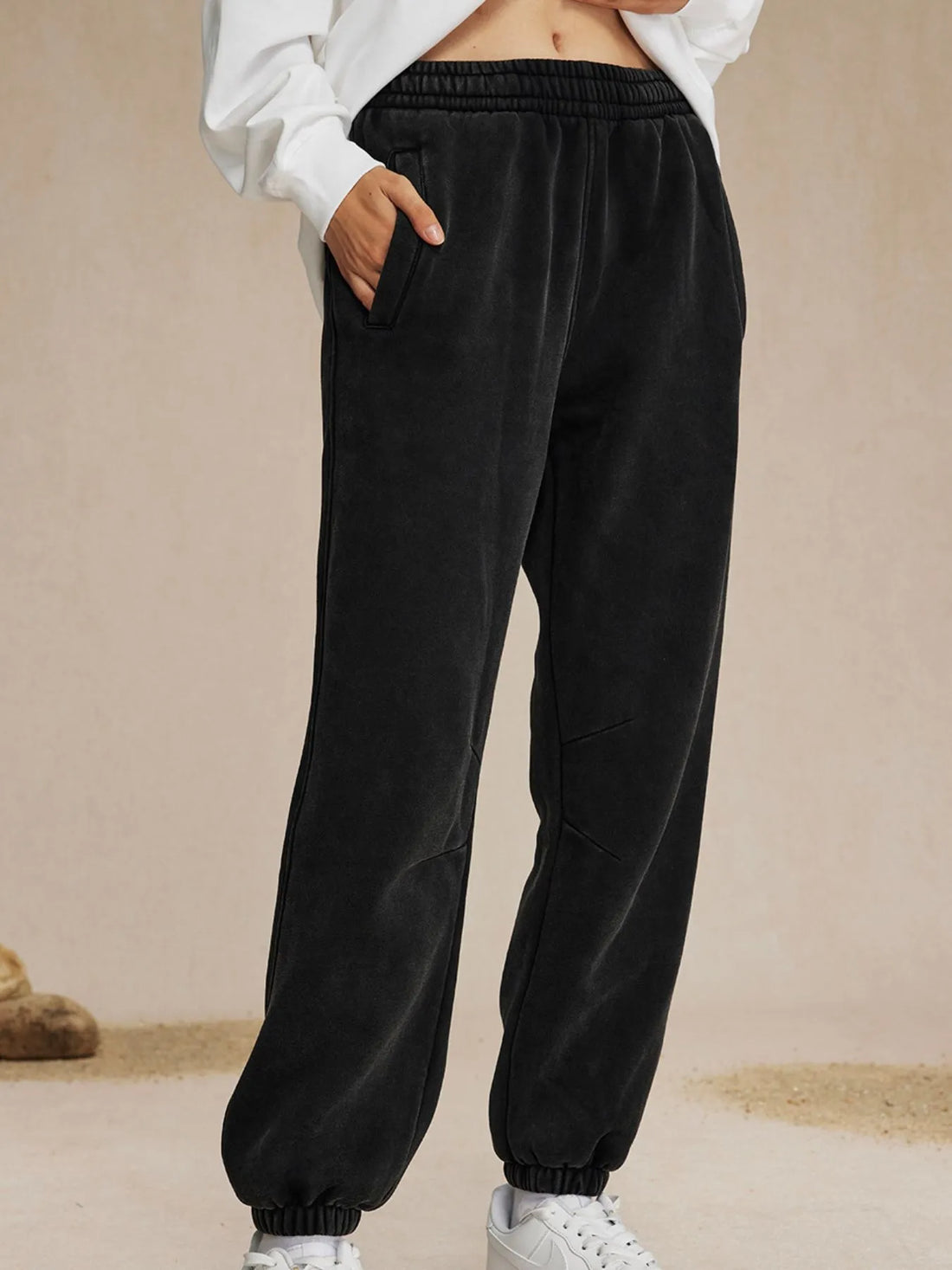 Men's Casual Elastic Waist Cotton Sweatpants - cas7m