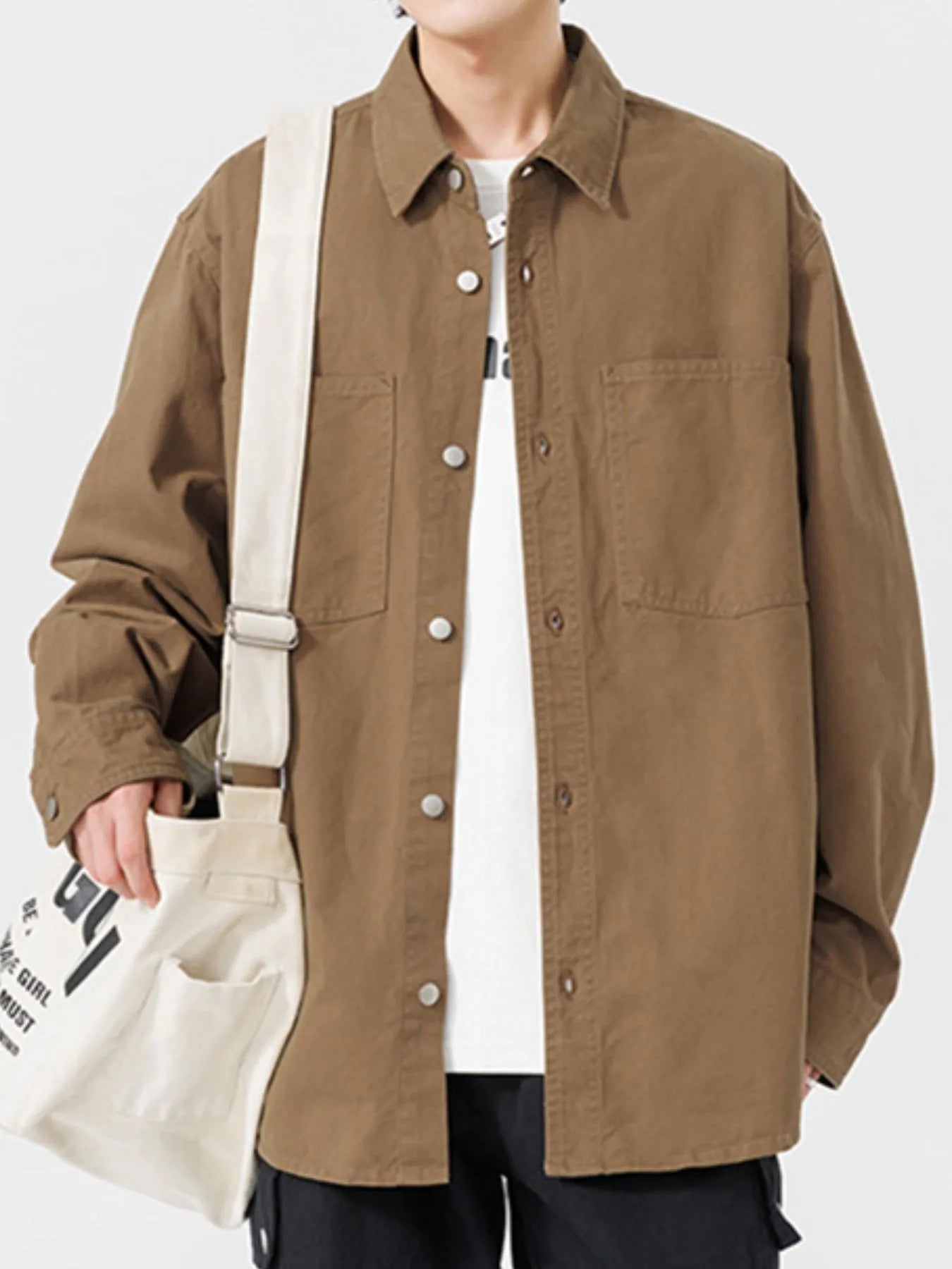 Men's Button Up Long Sleeve Shirt - cas7m