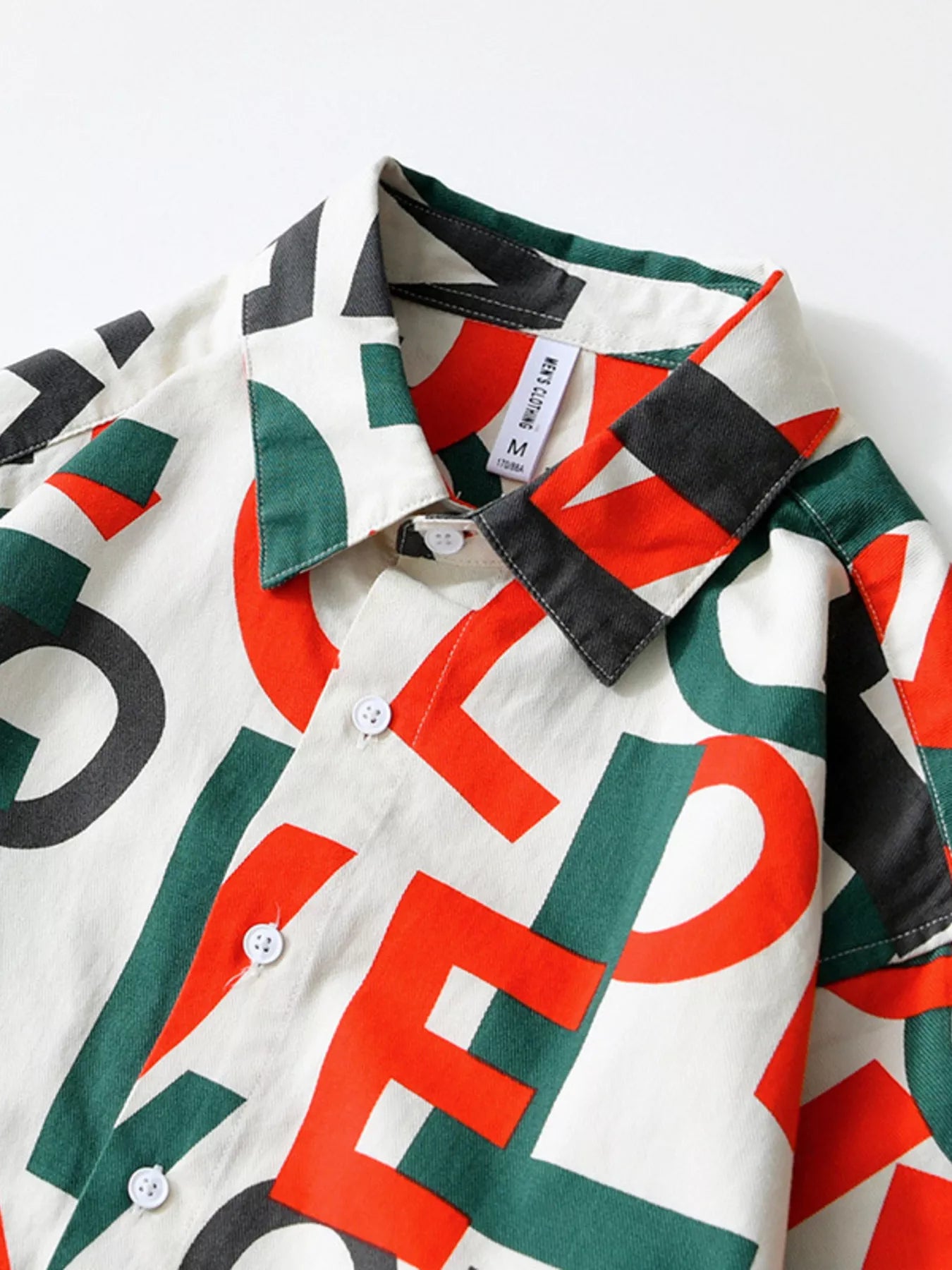 Men's Plus Size Letter Print Long Sleeve Shirt - cas7m
