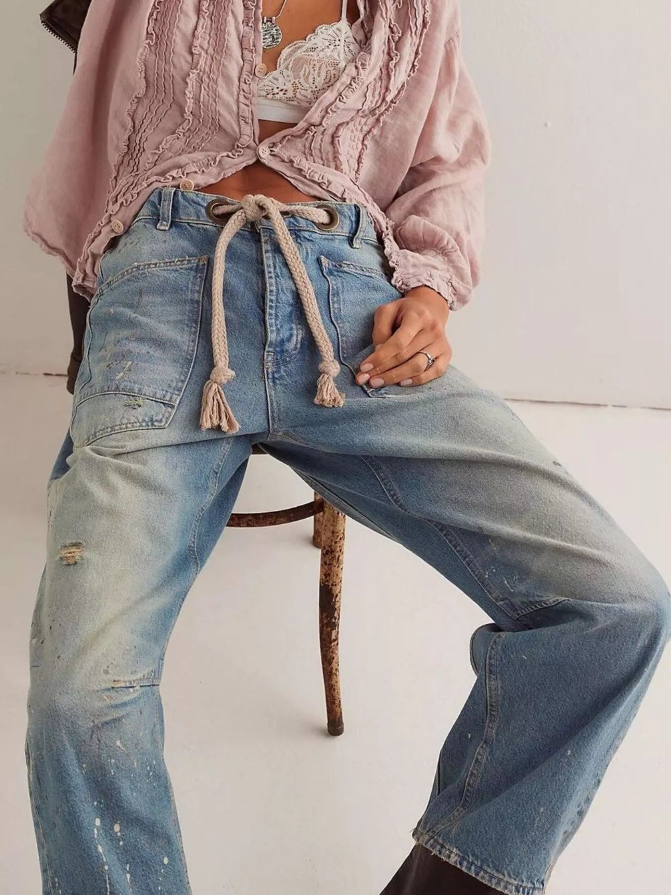 Washed Relaxed Fit Jeans - cas7m