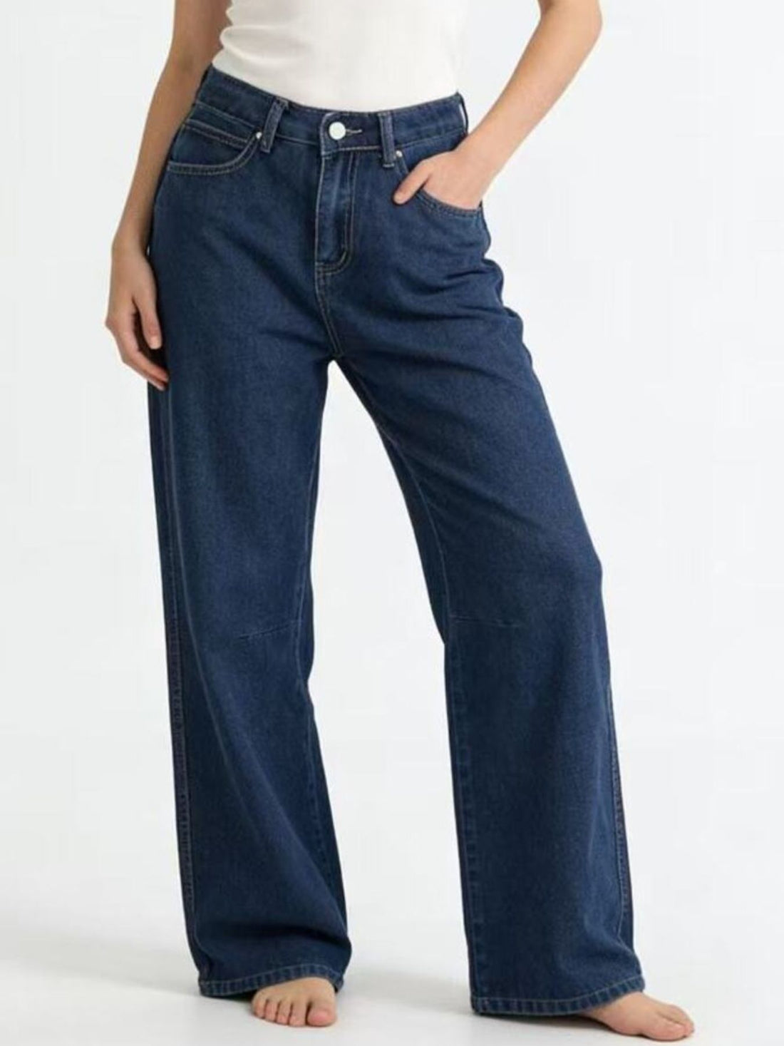 High-Waisted Wide Leg Jeans - cas7m