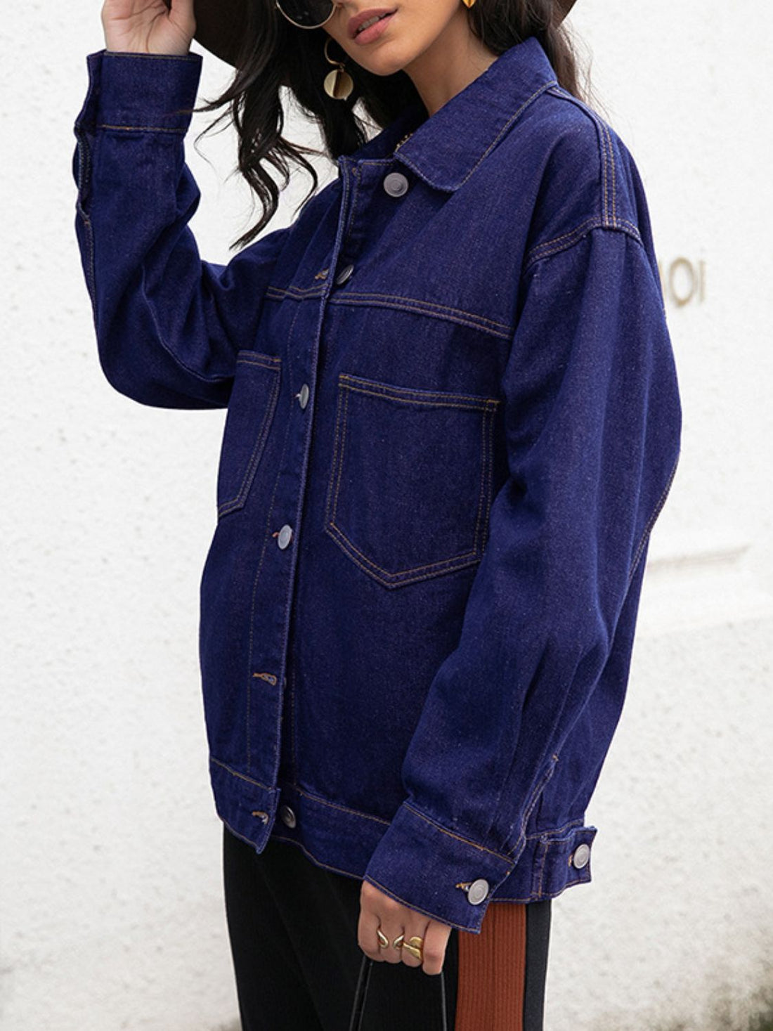 Buttoned Denim Jacket - cas7m