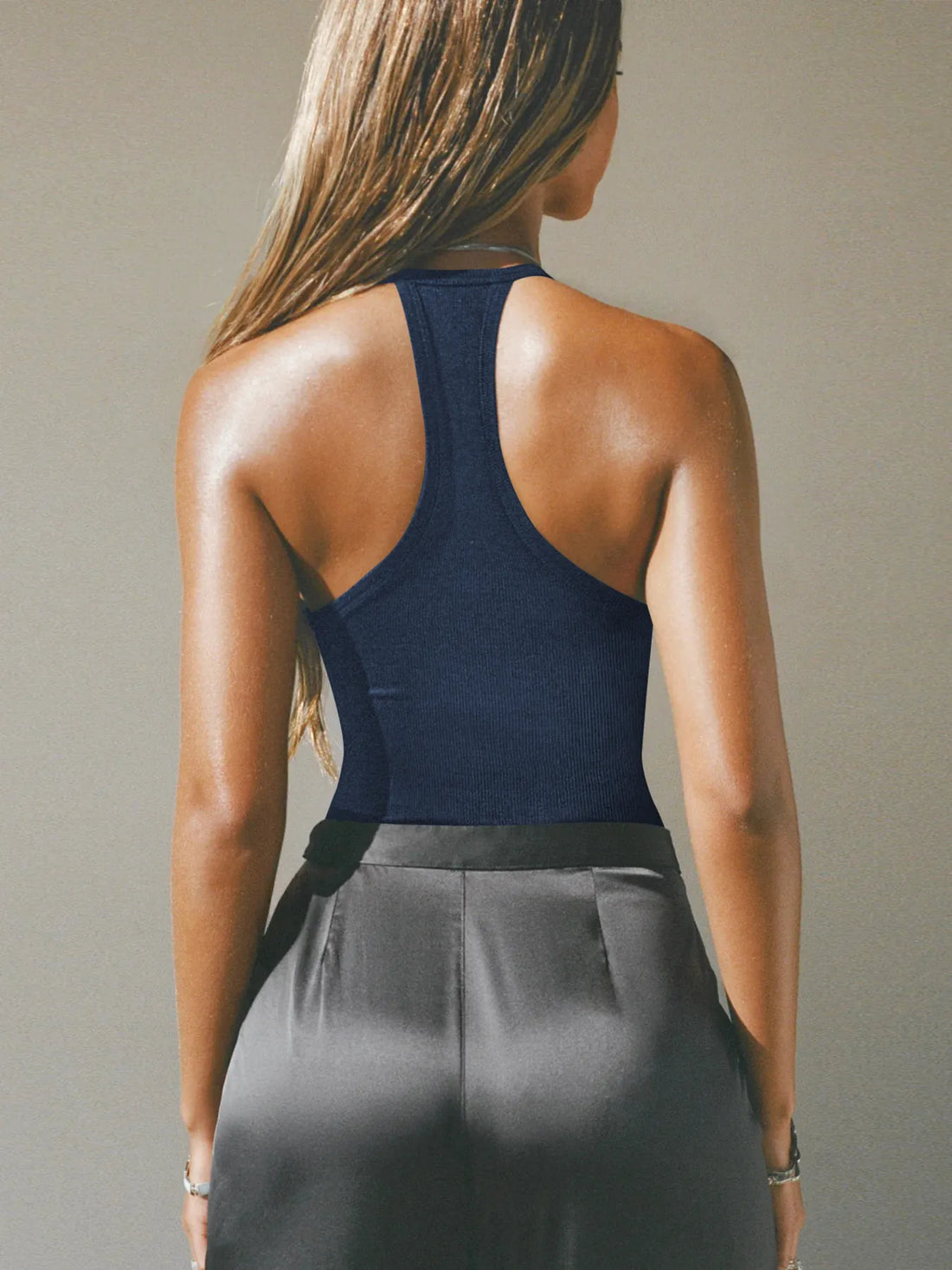 Cutout Ribbed Tank Top - cas7m