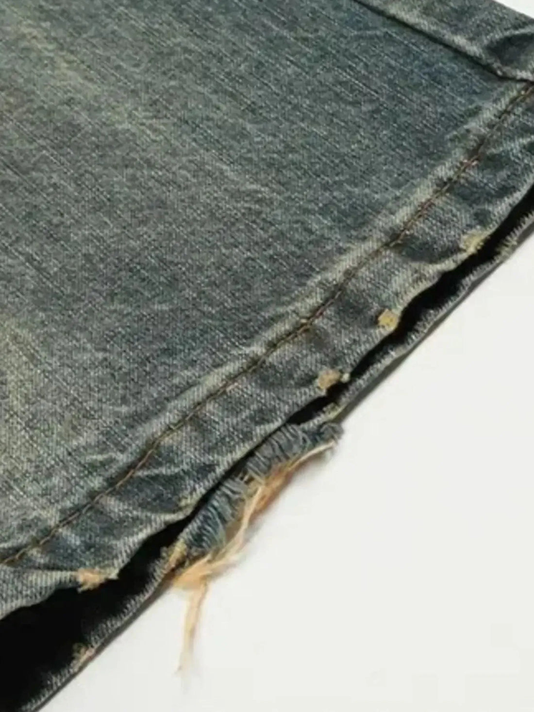 Men's Distressed Washed Straight Jeans - cas7m