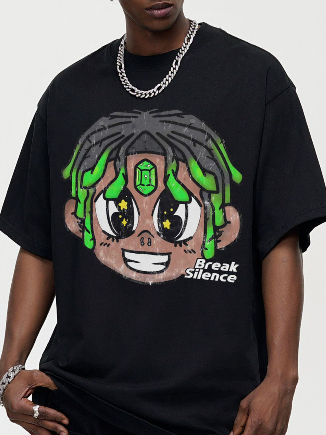 Men's Cartoon Graphic Oversized T-Shirt - cas7m