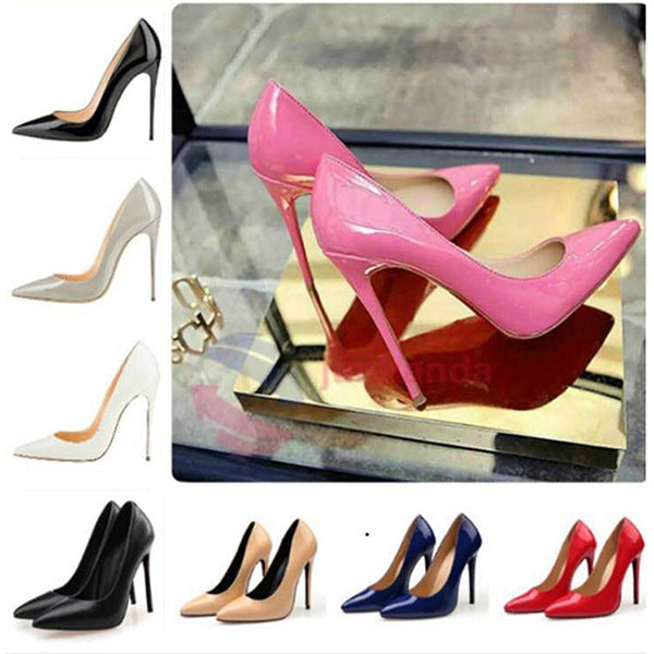 Trendy Pointed Toe High Heels with Glossy Finish
