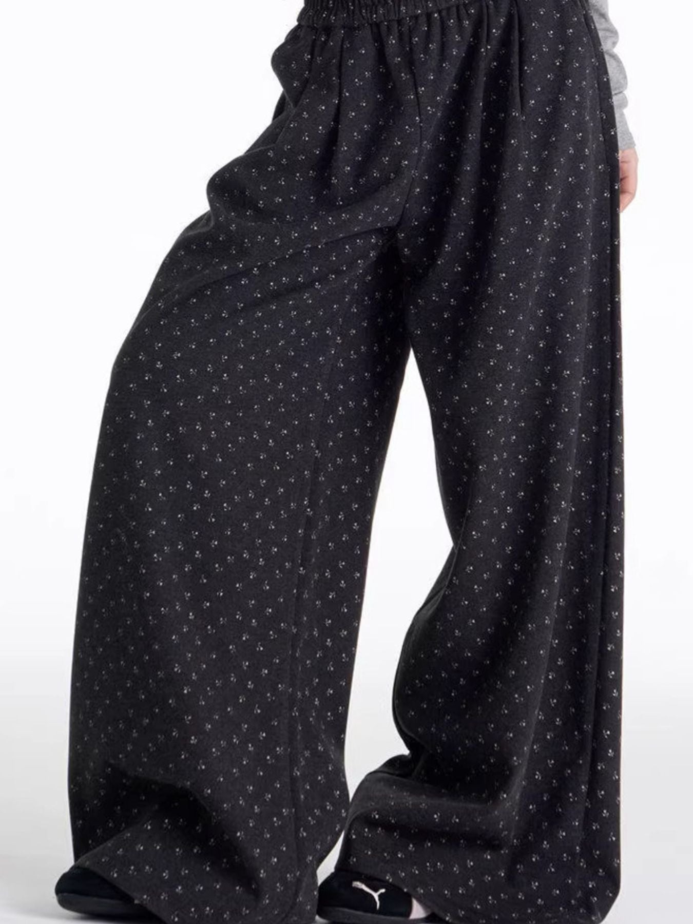 Men's Floral Print Wide Leg Pants - cas7m