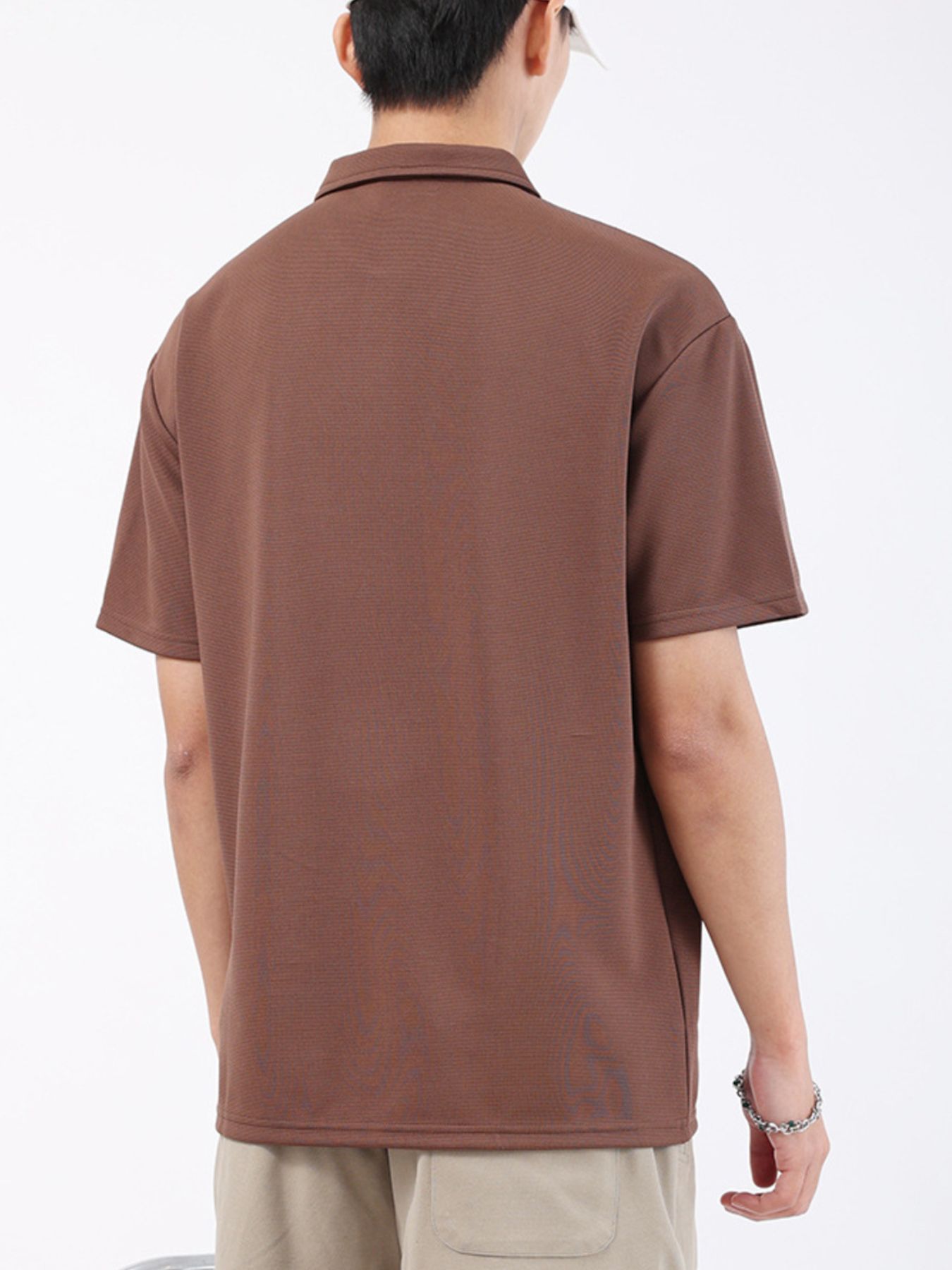 Men's Plus Size Textured Breathable Performance Polo - cas7m