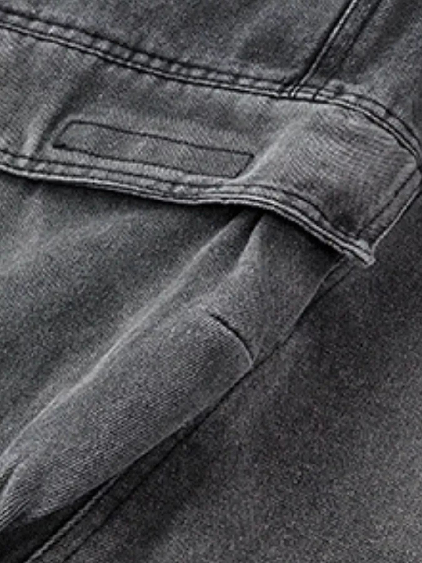 Men's Vintage Wash Cargo Demin Shorts - cas7m