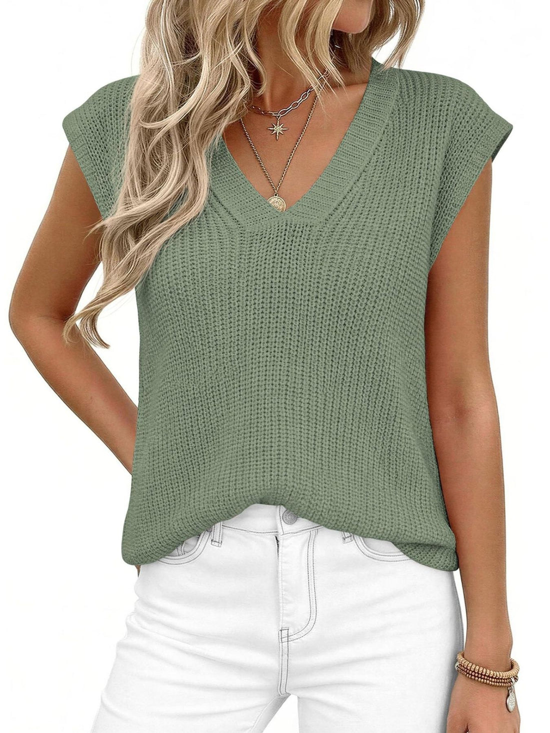 V-Neck Sweater Vest - cas7m