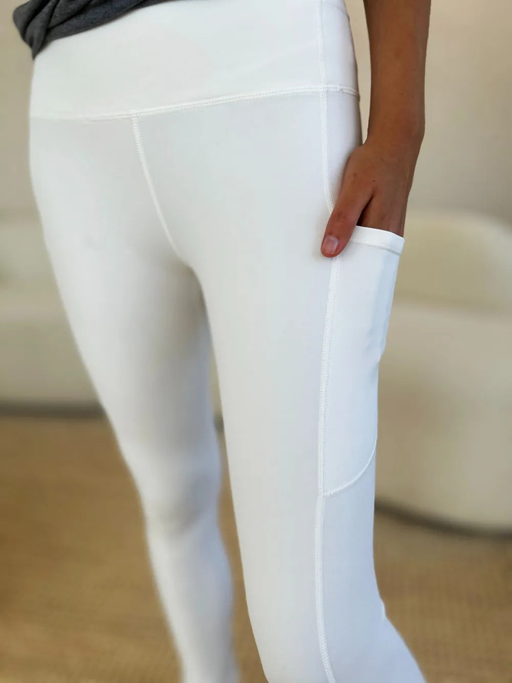 Wide Waistband Sports Leggings - cas7m