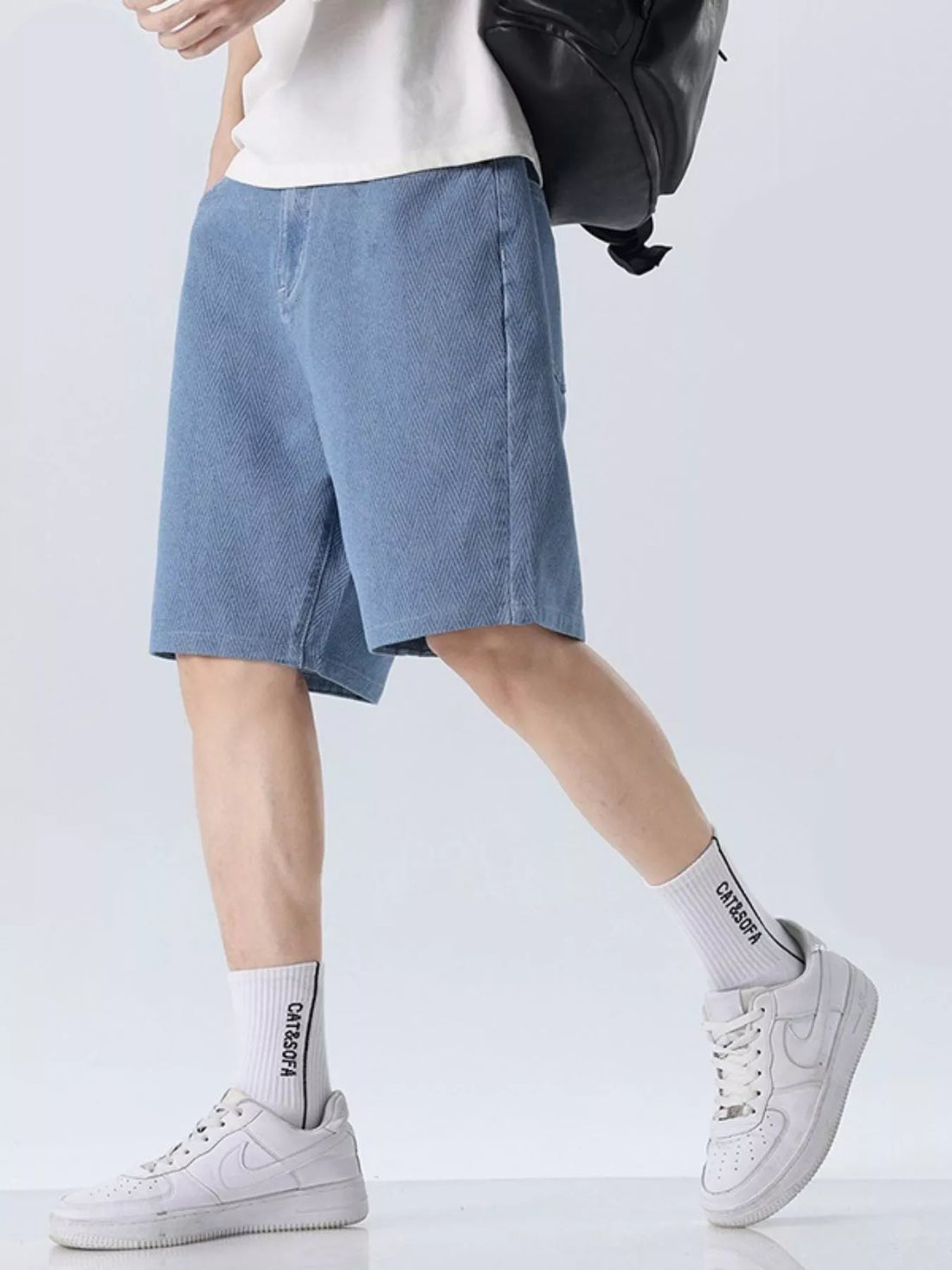 Men's Loose Fit Denim Shorts - cas7m