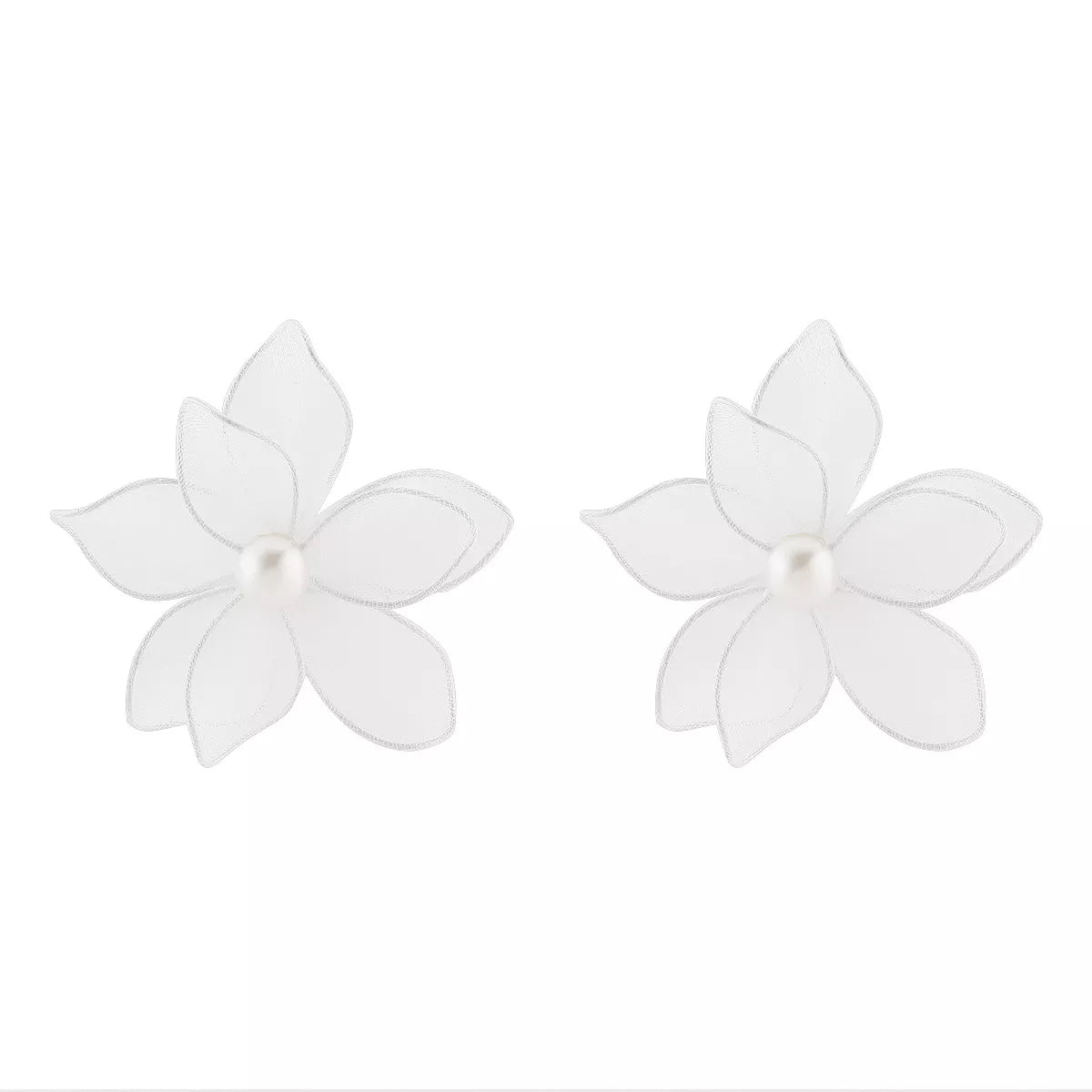 Flower Pearl Stud Earrings - cas7m