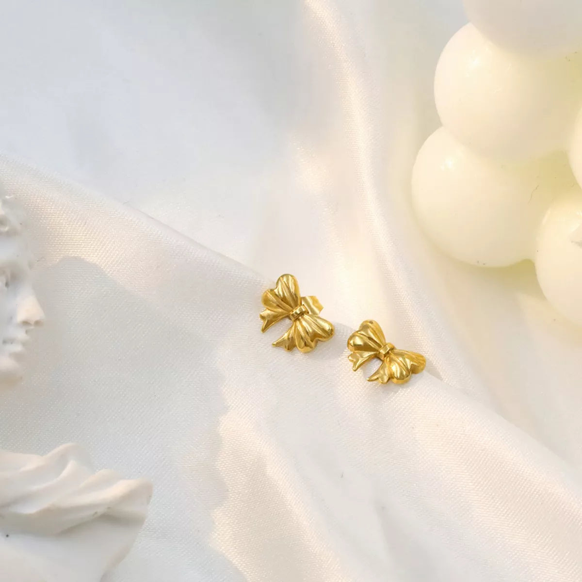 18K Gold-Plated Bow Earrings - cas7m