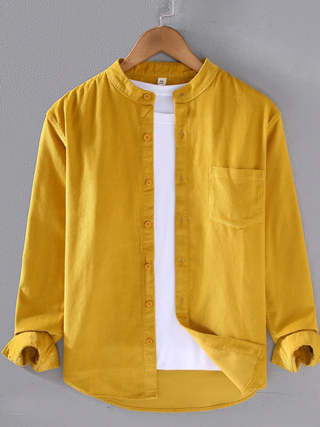 Men's Plus Size Button Up Long Sleeve Shirt - cas7m