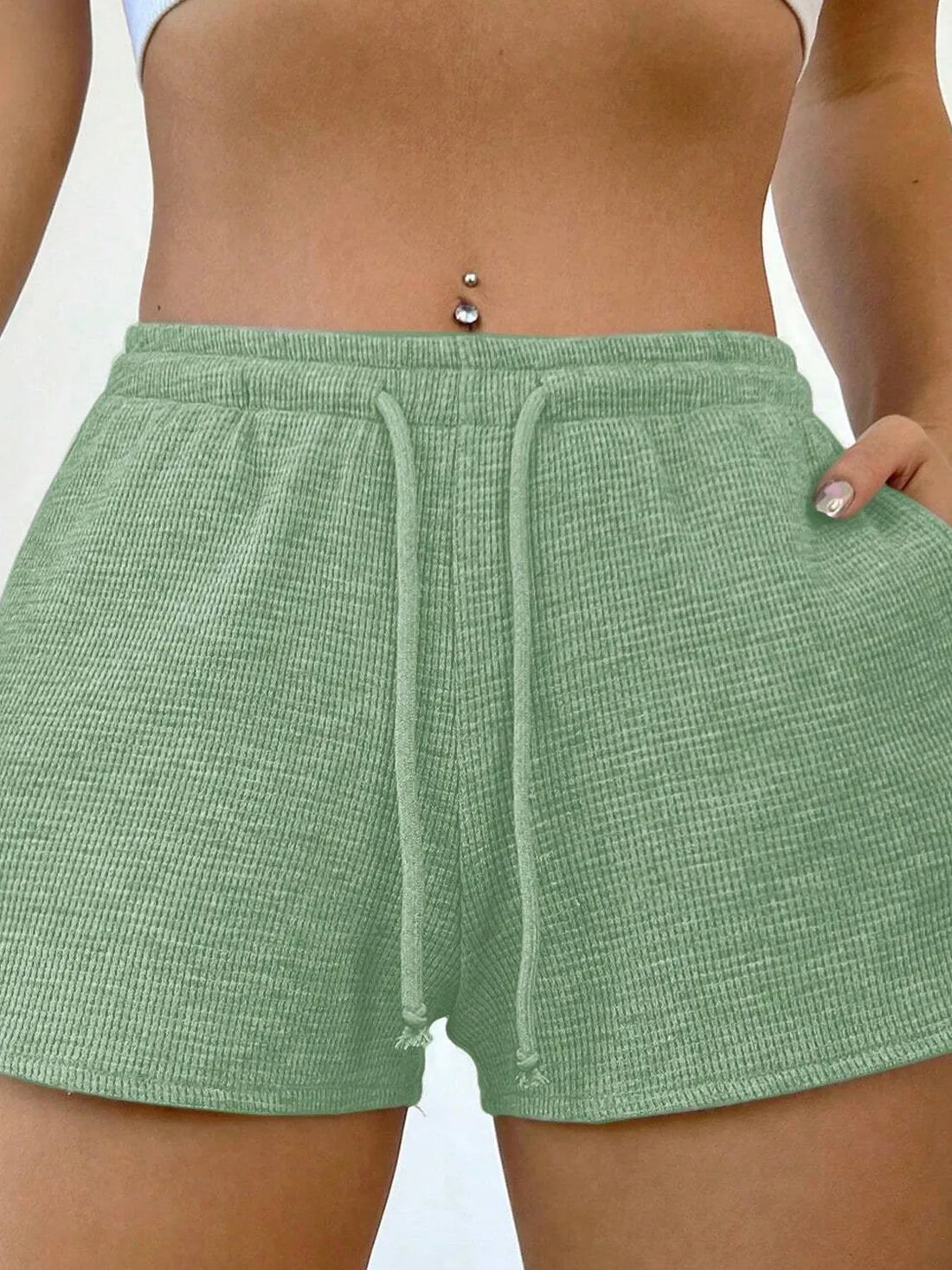 Drawstring Shorts with Pockets - cas7m