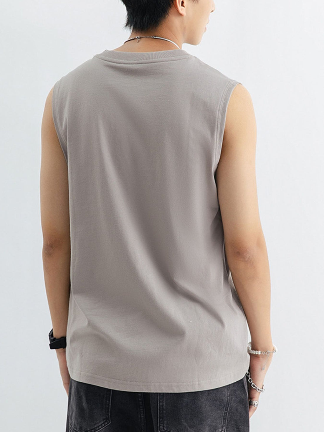 Men's Plus Size Round Neck Tank - cas7m