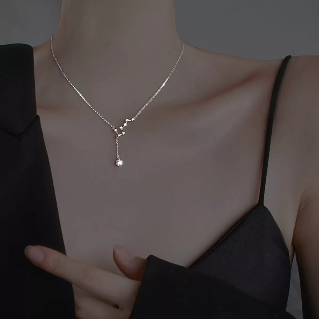 925 Sterling Silver Star Necklace - cas7m