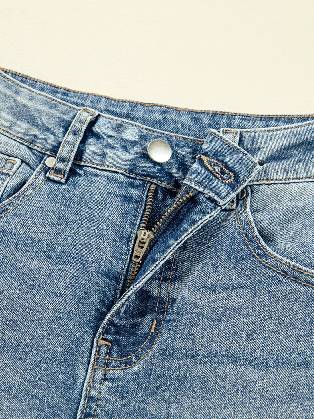 Vintage Washed Seam Detail Shift Jeans - cas7m