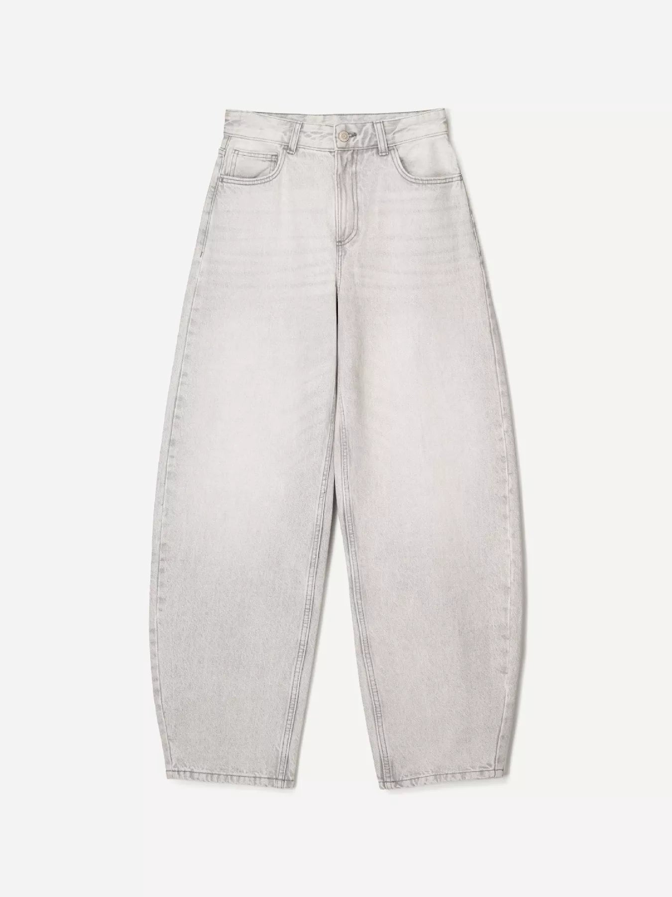 Wide Leg Washed Jeans - cas7m
