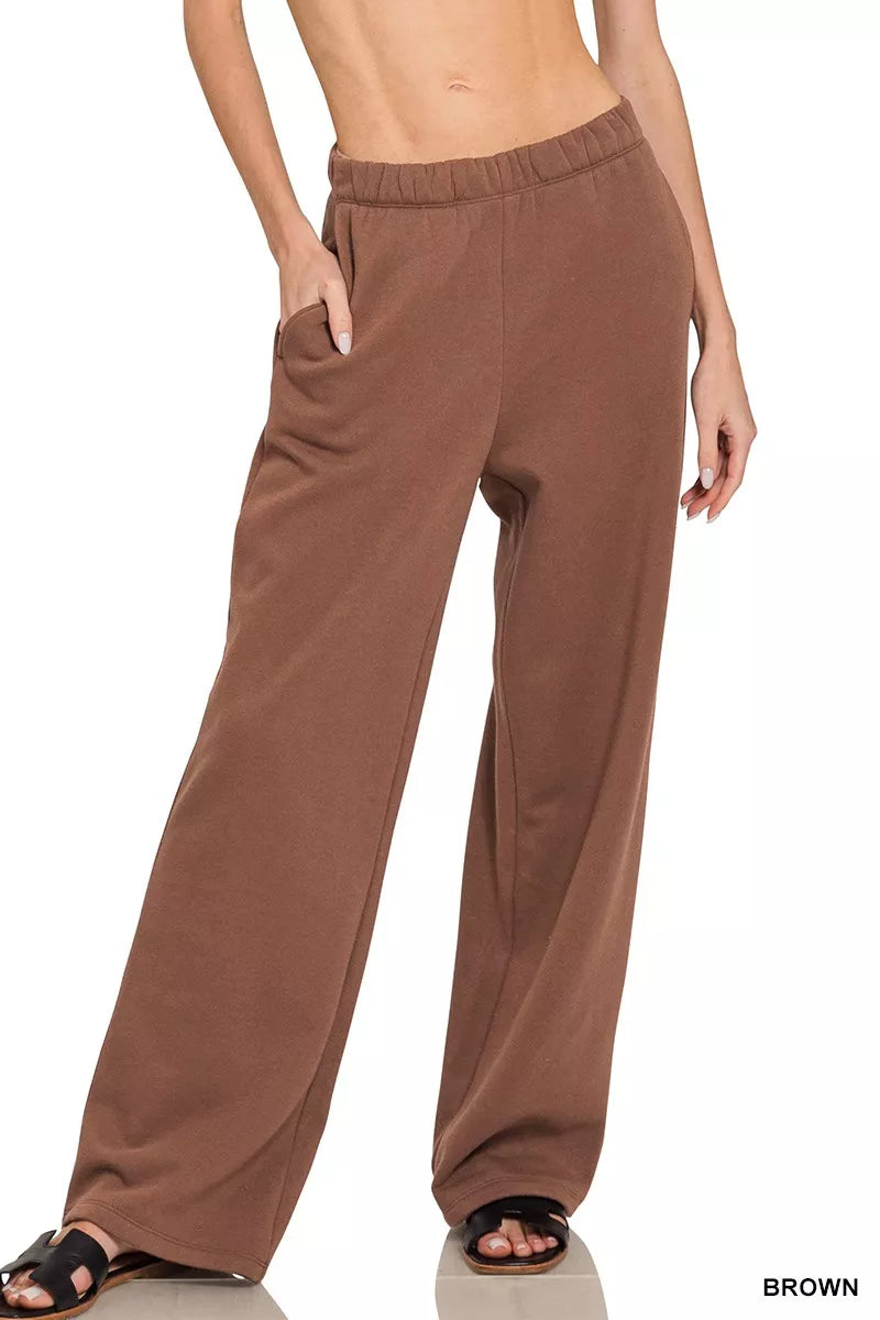 Zenana Fleece Sweatpant with Pockets - cas7m