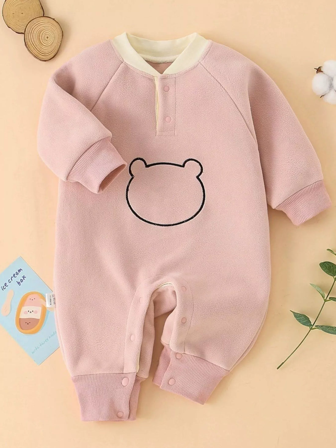 Children's Cute Bear Long Sleeve One-Piece - cas7m