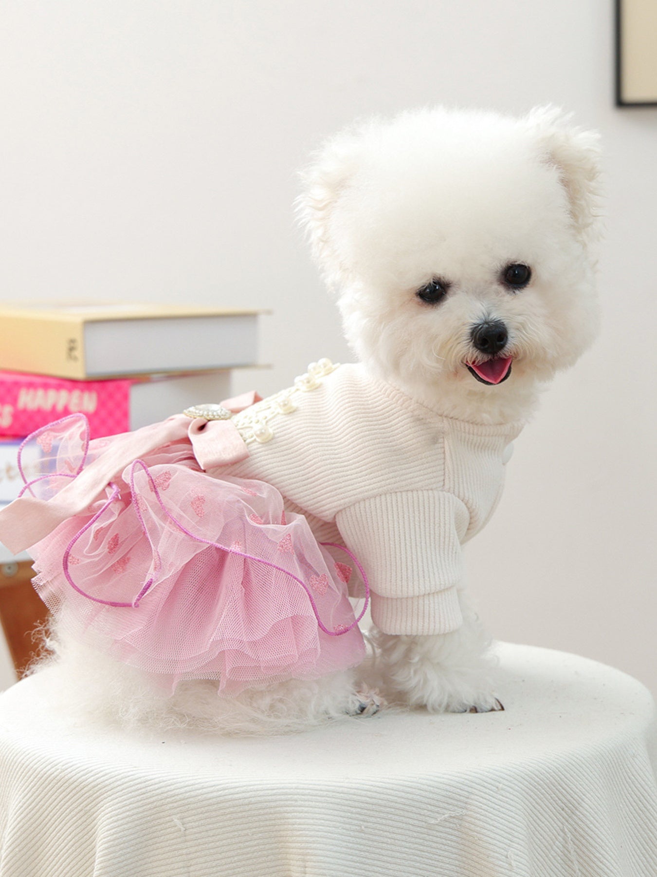 Pearl-Embellished Pet Dress - cas7m