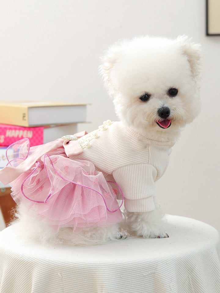 Pearl-Embellished Pet Dress - cas7m